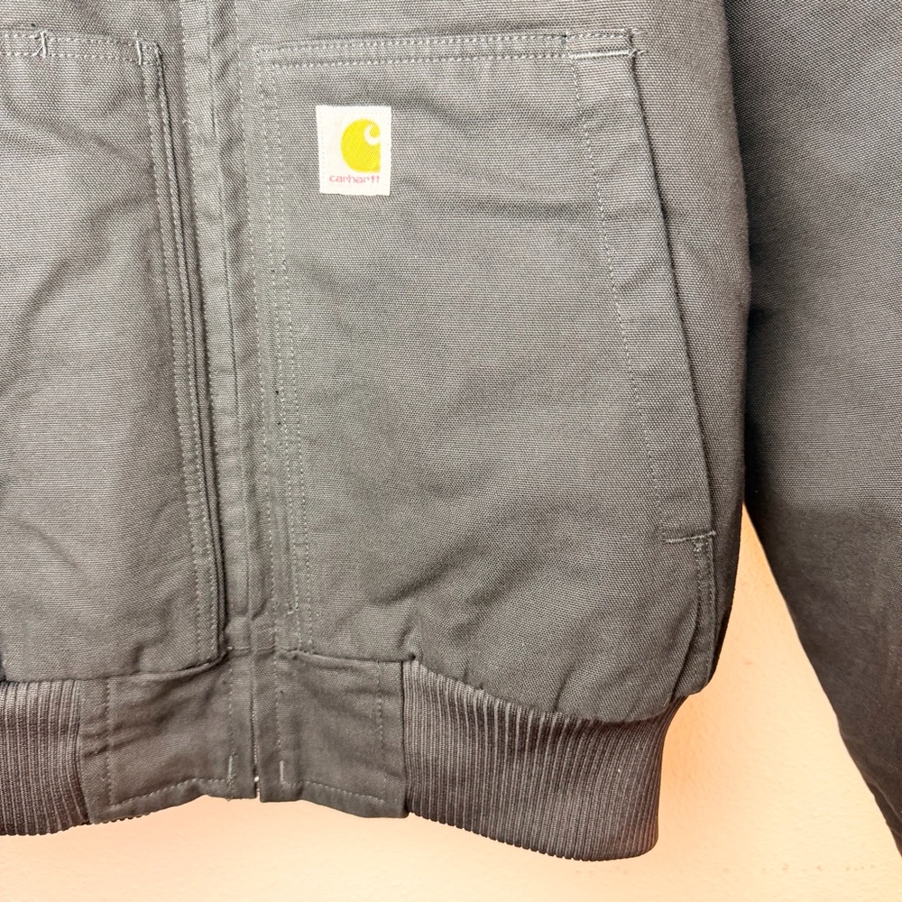 Carhartt Men’s Washed Duck Active Hooded Jacket Black J130-M Large - Picture 7 of 14